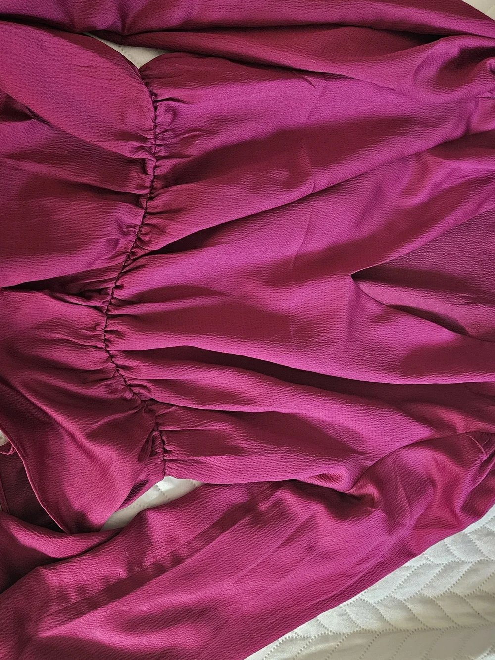 Express Magenta V-Neck Peplum Blouse P42